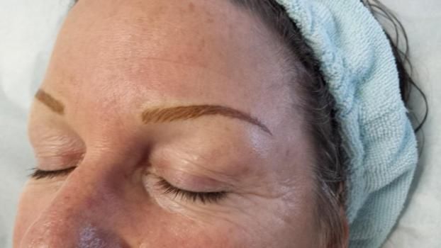 Some like brows small. Permanent Makeup by Linda Arroyo Grande,Ca
